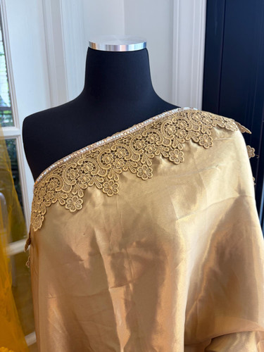 Shimmery gold yellow lace - shimmery,
