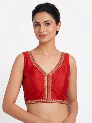 Red saree blouse lehenga - red,